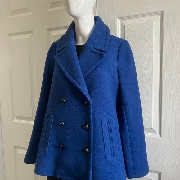 Banana Republic Royal Blue Peacoat - Wool blend - size S, but will fit size M - Picture 4 of 16